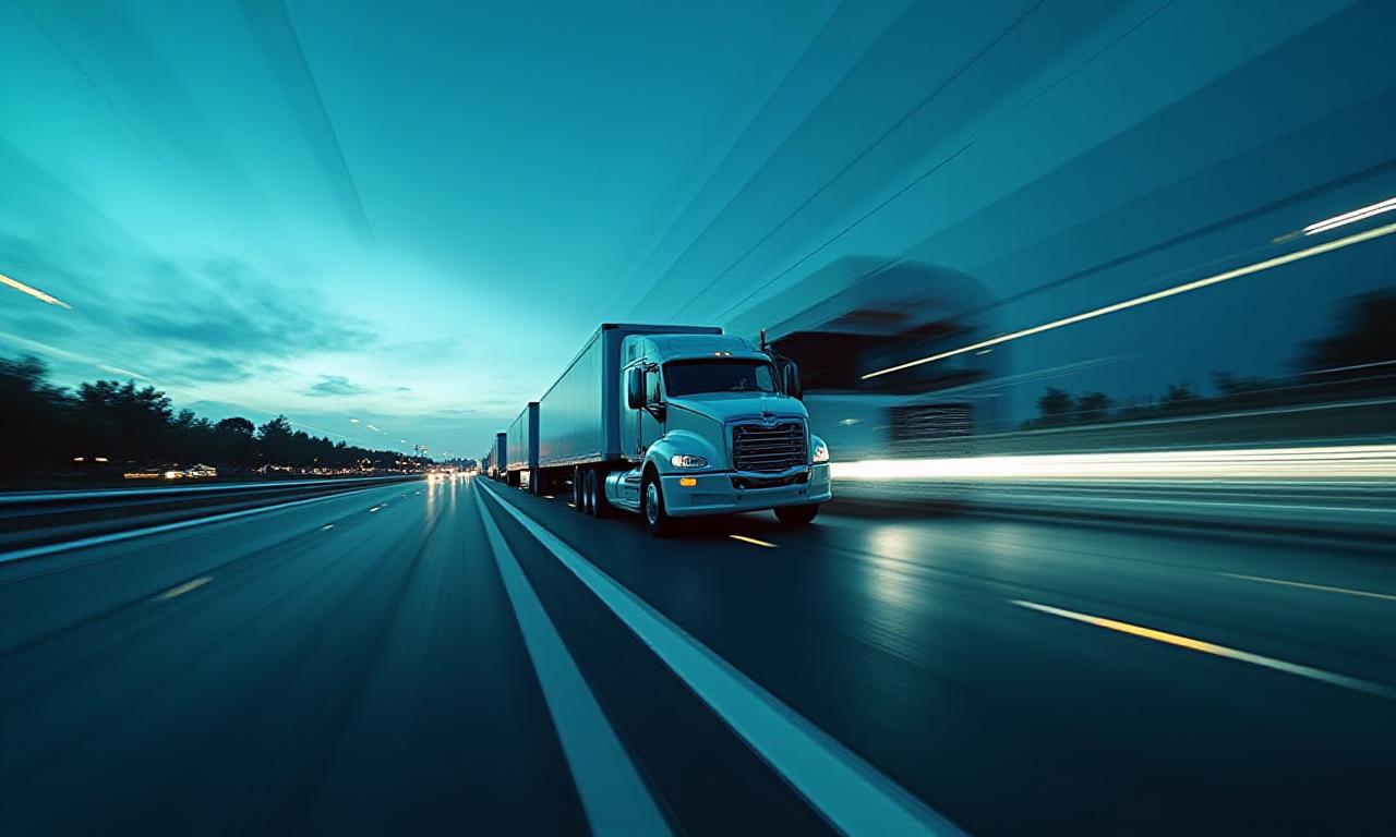 Modern logistics fleet in motion